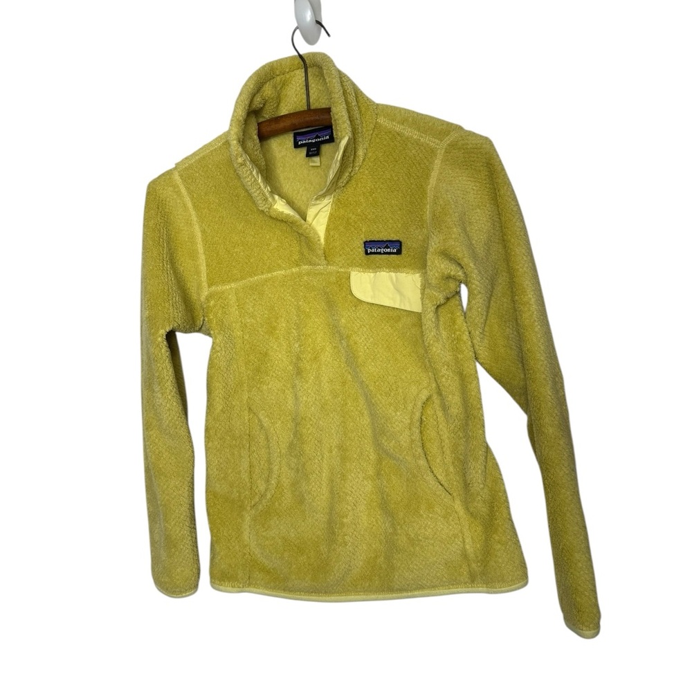 Patagonia pullover snap fleece yellow women’s XXS sweatshirt jacket winter - Picture 1 of 5